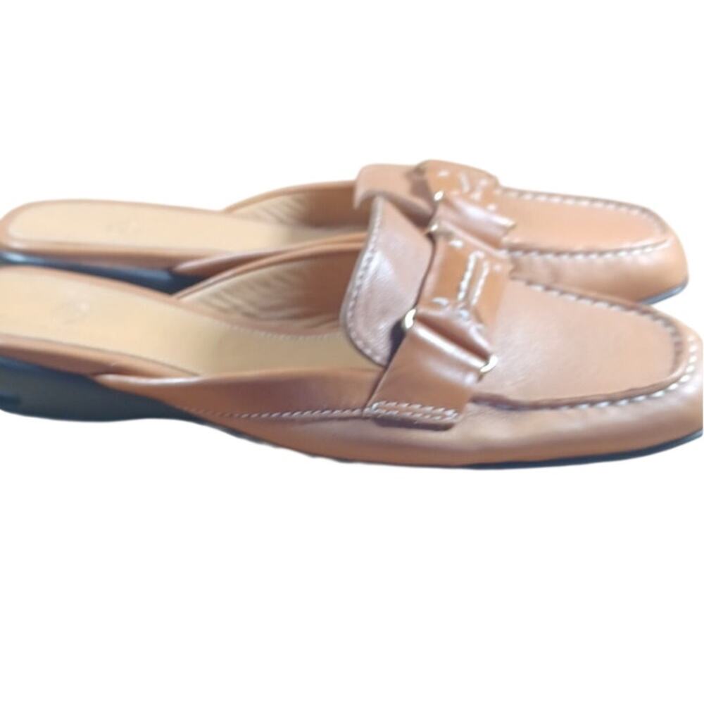 Vintage Cole Haan Nike Air Brown Leather Slip On Mules Women's 7.5